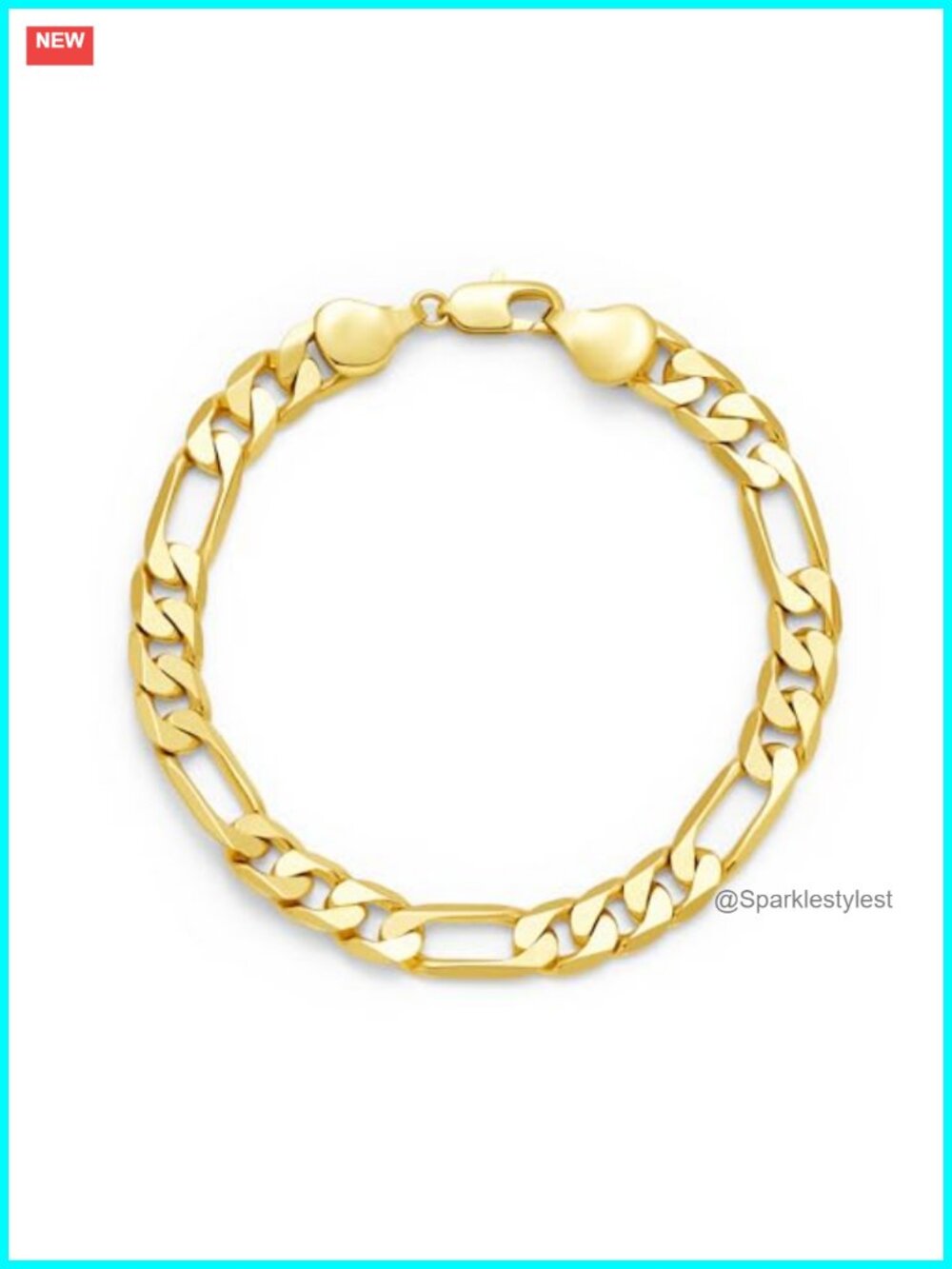 14K Gold Filled Figaro Chain Bracelet 7mm Link